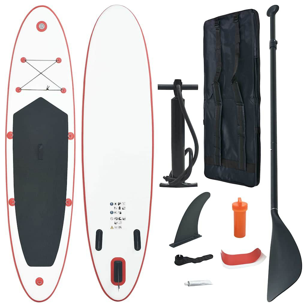 Aufblasbares Stand up Paddle Board Set Schwarz Und Weiß