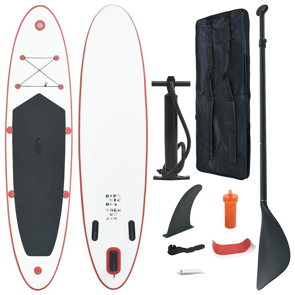 Aufblasbares Stand up Paddle Board Set Schwarz Und Weiß