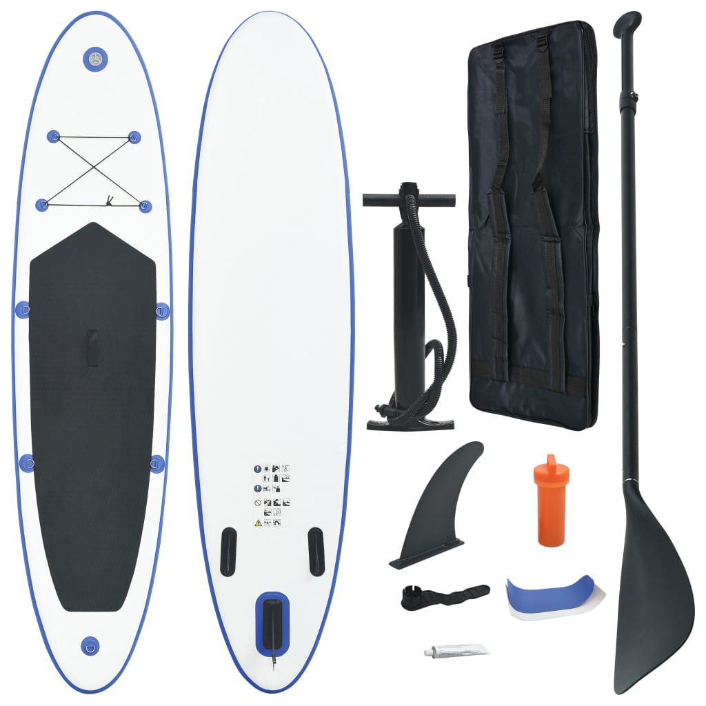Aufblasbares Stand up Paddle Board Set Schwarz Und Weiß