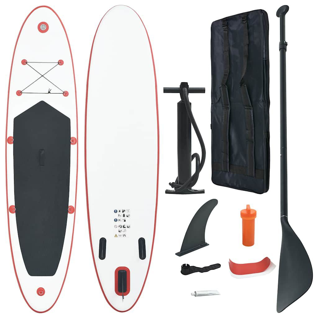 Aufblasbares Stand up Paddle Board Set Schwarz Und Weiß