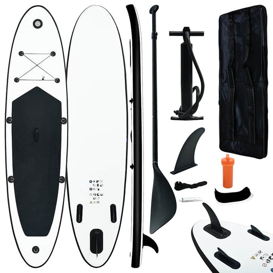 Aufblasbares Stand up Paddle Board Set Schwarz Und Weiß